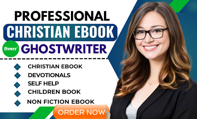 Gig Preview - Ghostwrite your christian ebook, ebook writer, christian ebook, self help ebook