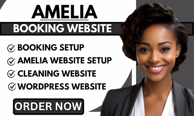 Gig Preview - Amelia booking website setup wordpress booking system office cleaning website