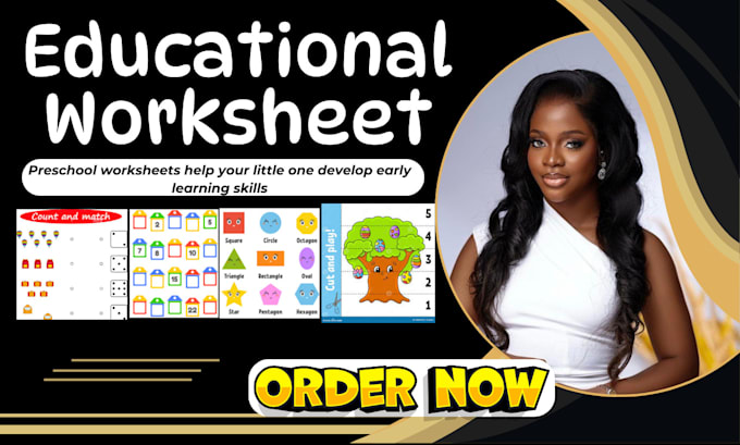 Gig Preview - Design custom educational worksheets activity coloring books for school kids