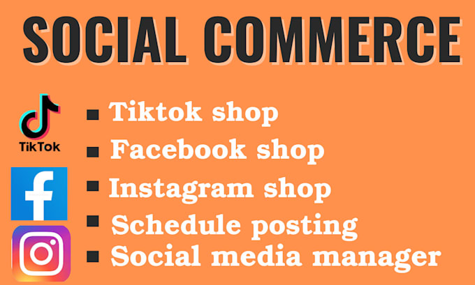 Gig Preview - Be your social commerce expert setup tiktok facebook shop social media manager