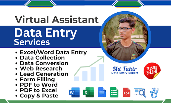 Gig Preview - Do fast data entry, typing, web research, lead generation