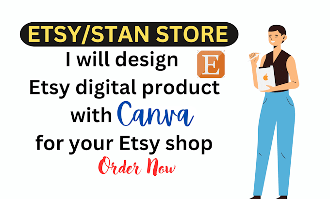 Bestseller - design canva digital product for etsy shop setup with etsy digital product