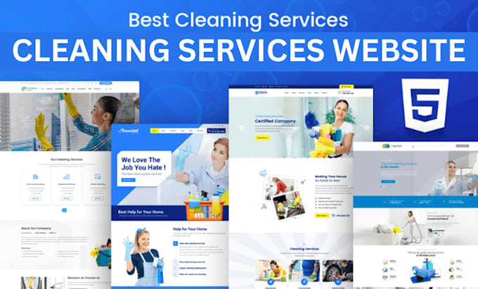 Gig Preview - Design house cleaning website, office cleaning, cleaning service, booking koala