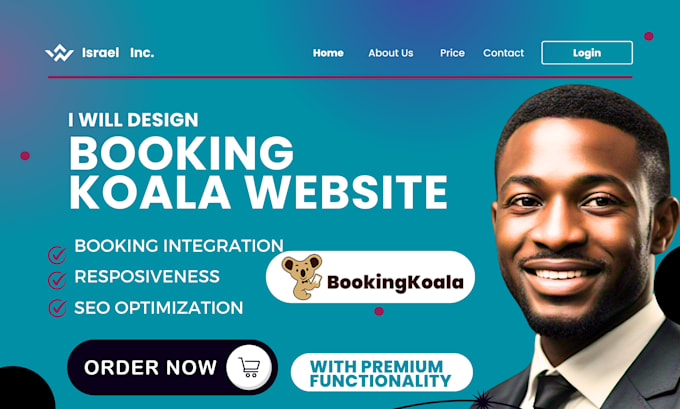 Gig Preview - Booking koala website, cleaning service website with booking koala redesign