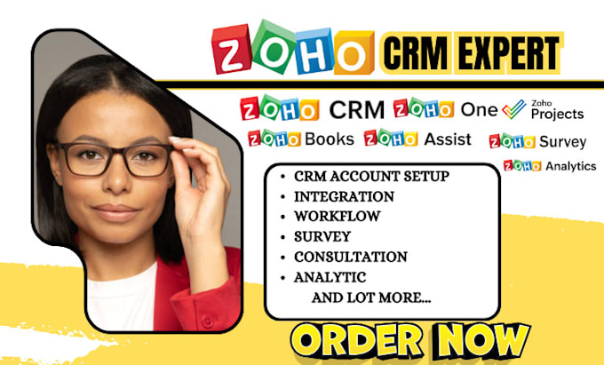 Gig Preview - Setup zoho crm zoho campaign zoho survey zoho recruit integrate zoho form book