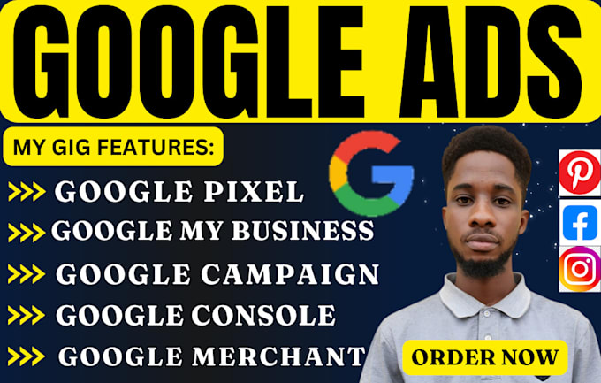 Gig Preview - Setup google ads microsoft ads microsoft uet tag gg pixel gg merchant gg console