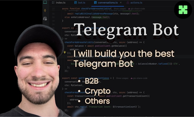 Gig Preview - Create advanced telegram bot for projects and communities