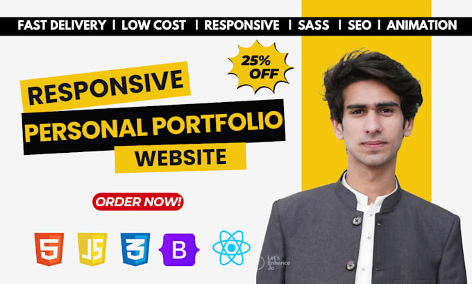 Gig Preview - Create responsive personal portfolio website, HTML5, css3, bootstrap5