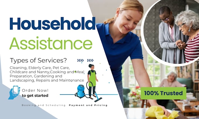 Gig Preview - Design household assistance websites, for home services, cleaning, elderly care