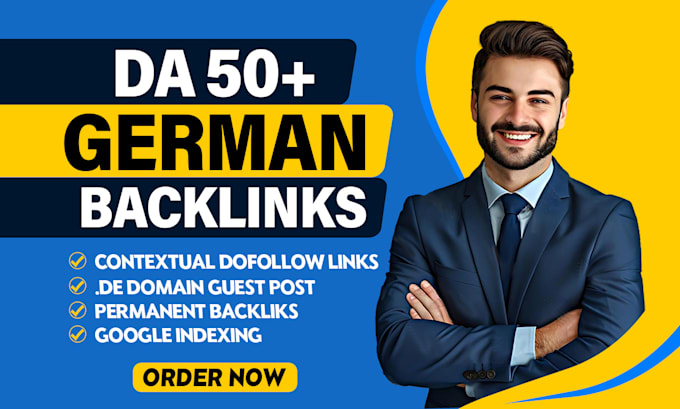 Gig Preview - Provide high authority white hat dofollow seo german guest post backlinks