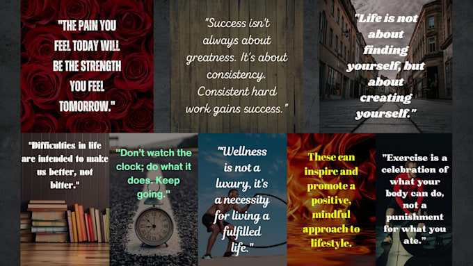 Gig Preview - Design images with motivational quotes for your social media