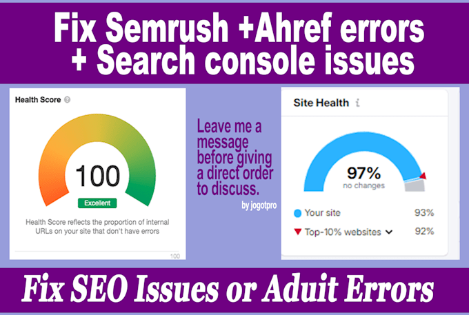 Gig Preview - Fix semrush, ahrefs, fix google search console, moz issues, technical SEO errors