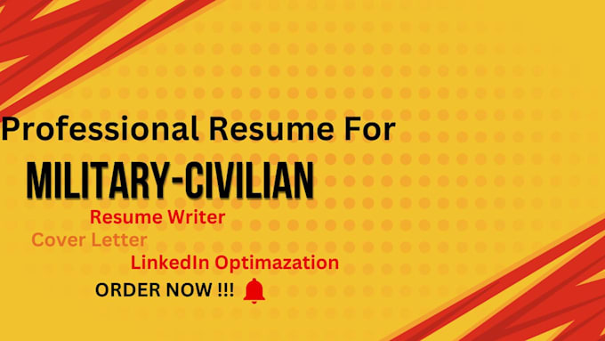 Gig Preview - A professional military resume ,cv, cover letter and linkedin for civilians