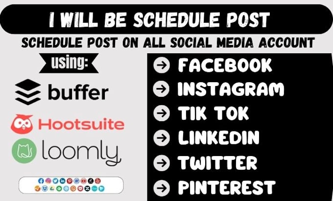 Gig Preview - Design and schedule post be your social media manager via buffer and hootsuite