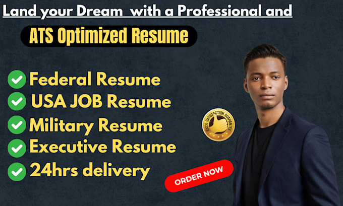 Gig Preview - Write federal resume, government resume, executive and resume writing, usa jobs