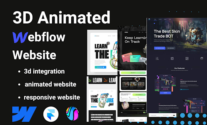 Gig Preview - Build top 3d animated website, redesign webflow, clone webflow, parallax, webgl