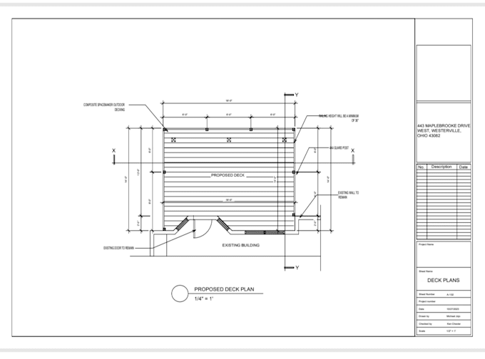 Gig Preview - Design code complaint deck, patio, porch permit drawing set