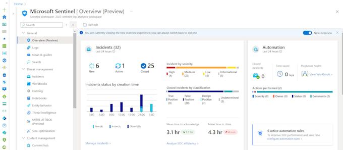 Gig Preview - Do sentinel siem deployment, management, rules, automation and playbook creation