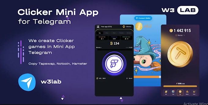 Gig Preview - Build telegram mini app telegram bot telegram mini app game telegram tap game