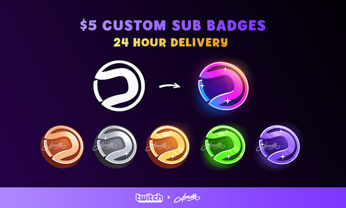 Gig Preview - Turn your logo into sub badges for twitch or kick