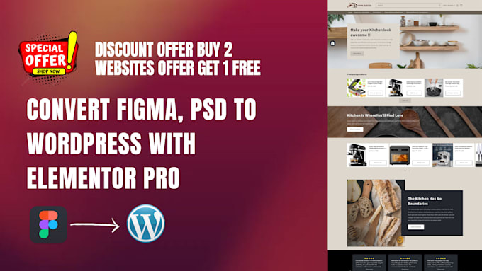 Gig Preview - Convert figma, PSD to wordpress with elementor pro