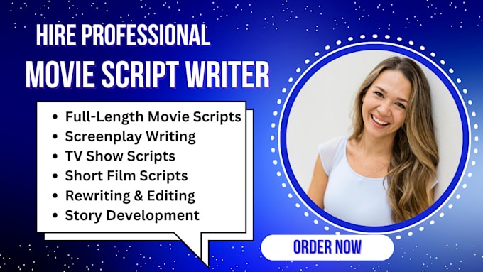 Gig Preview - Write movie script, screenwriting, movie script writing, screenplay, film script