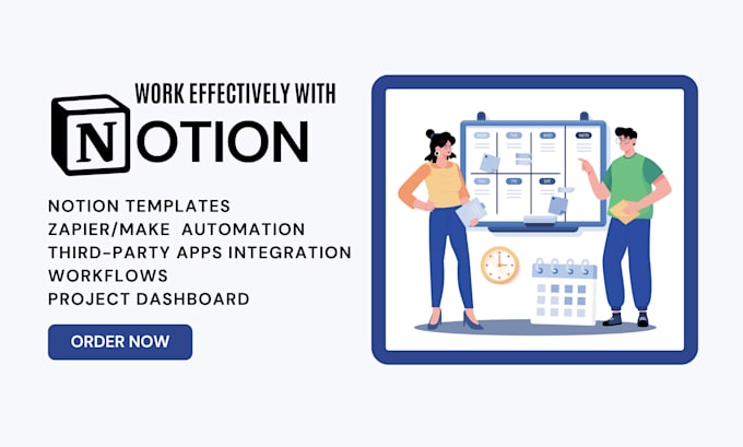 Gig Preview - Design notion template as notion expert, make com scenario or zapier automation