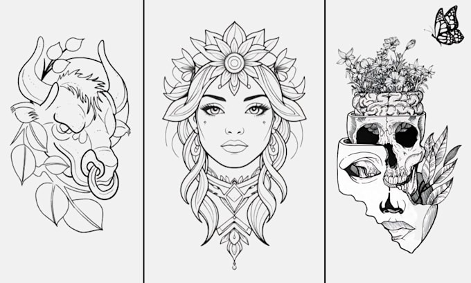 Gig Preview - Draw custom tattoo design, traditional or realistic tattoo design, tattoo sleeve