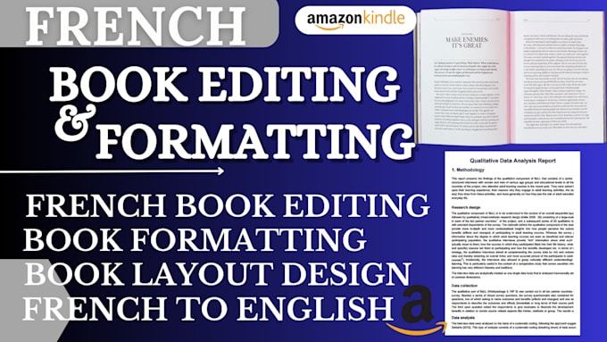 Gig Preview - Do french book editing proofreading formatting and layout design