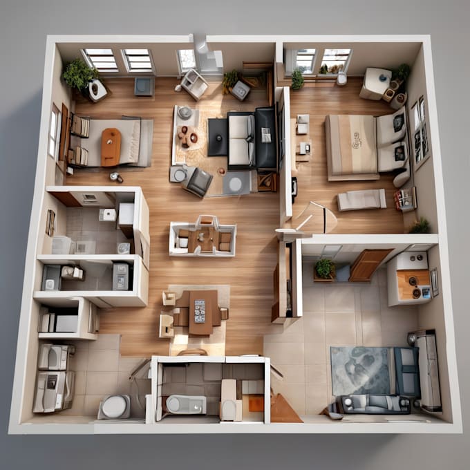 Gig Preview - Create 3d floor plan for real estate and airbnb