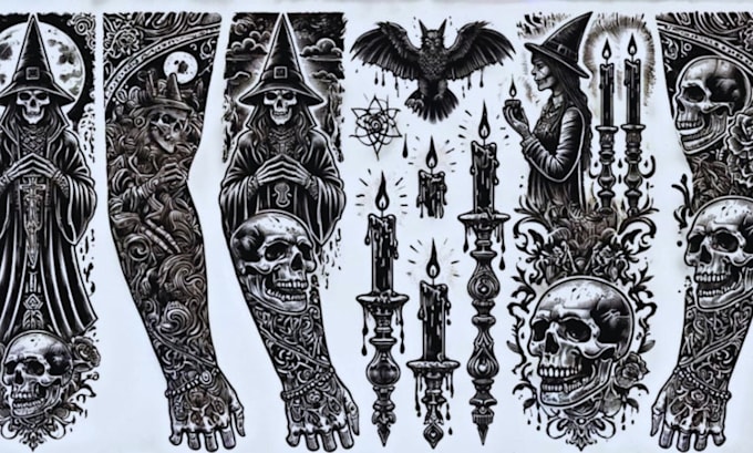 Gig Preview - Create realistic bespoke tattoo designs for whole sleeves