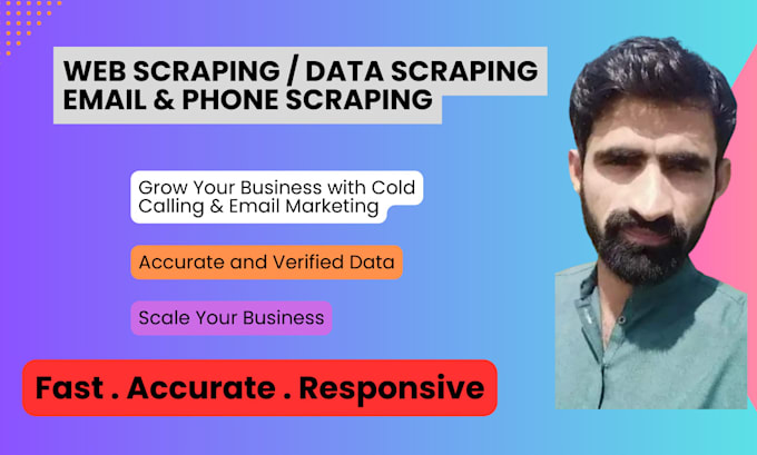 Gig Preview - Do web scraping, data scraping, email and phone scraping for marketing