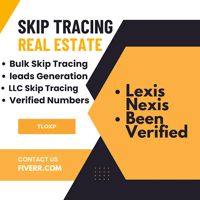 Gig Preview - Provide real estate skip tracing services by tloxp