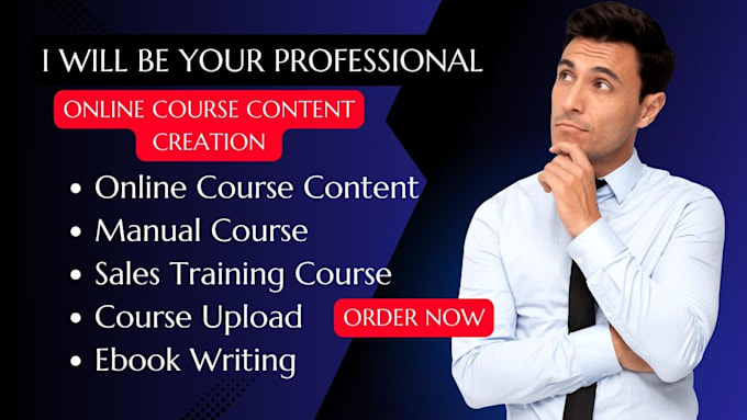 Gig Preview - Create best online course content,training manual course, sales training course