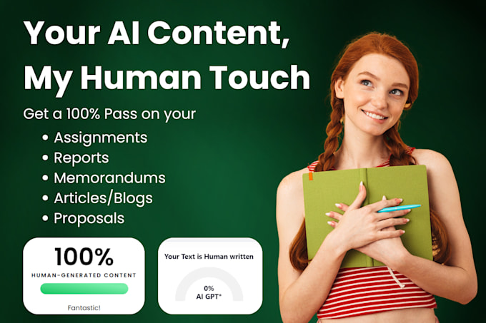 Gig Preview - Proofread, edit, rewrite, and humanize ai content manually