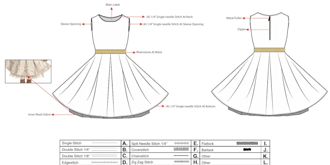 Gig Preview - Design clothes and create a professional fashion tech pack