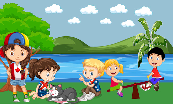 Gig Preview - Illustrate children story book cover page illustration