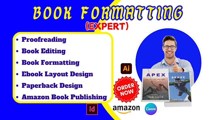 Gig Preview - Write, edit, format ebook for kindle formatting amazon KDP