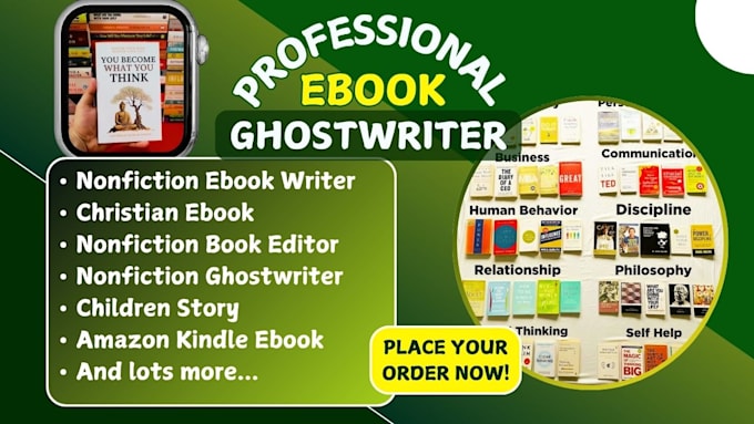 Gig Preview - Ghostwrite, proofread, edit, format memoir, nonfiction ebook and children books