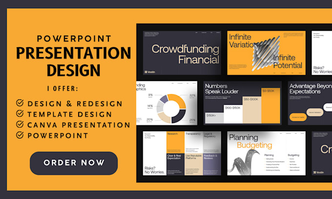 Gig Preview - Do powerpoint slides redesign, keynote, pitch deck design, canva presentation