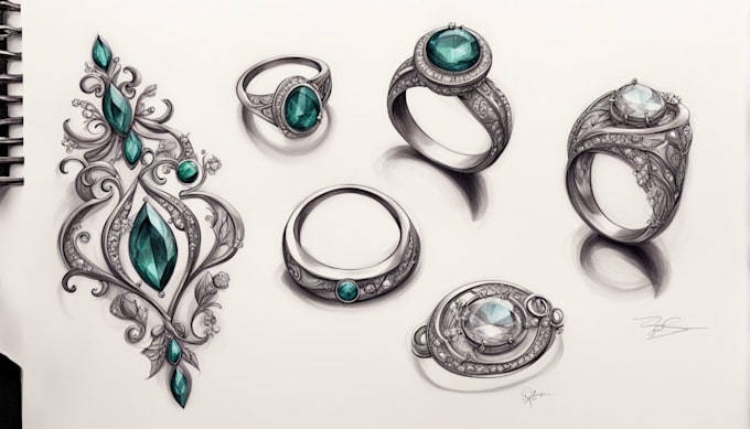 Gig Preview - Create stylish jewelry sketch design for you