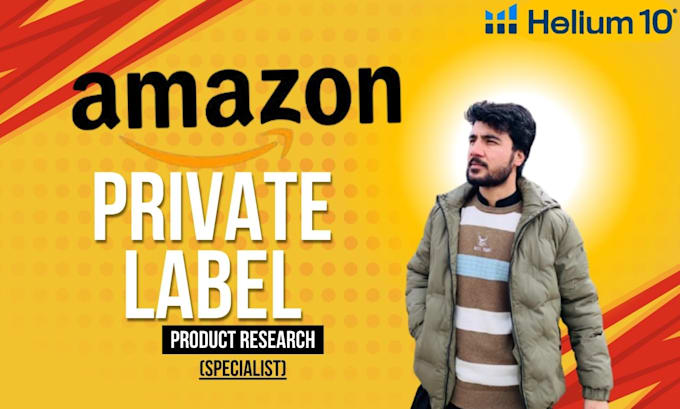 Gig Preview - Amazon fba private label product research low competition helium 10