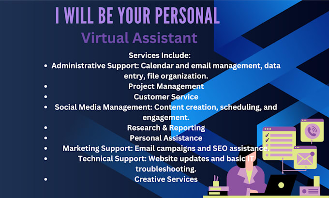 Gig Preview - Your personal virtual assistant from philippine