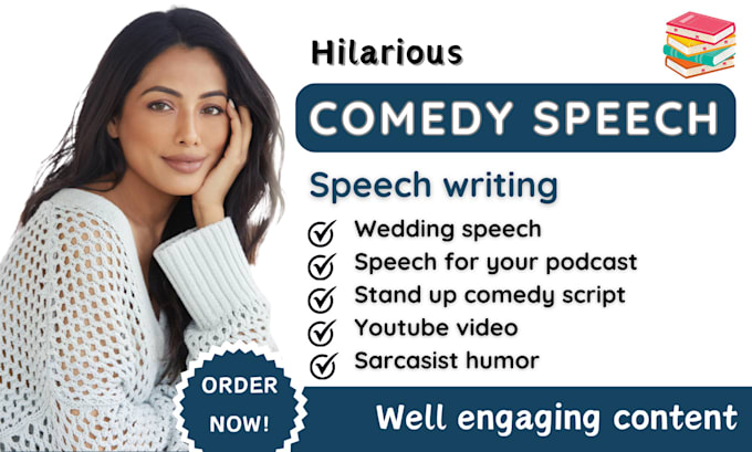 Gig Preview - Write a hilarious comedy script speech or jokes