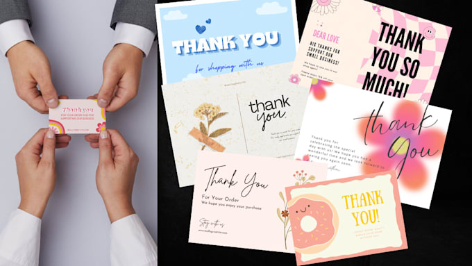 Bestseller - make your customised thank you cards , packet insert card