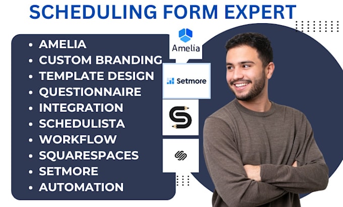 Gig Preview - Build booking appointment squarespaces amelia schedulista setmore acuity