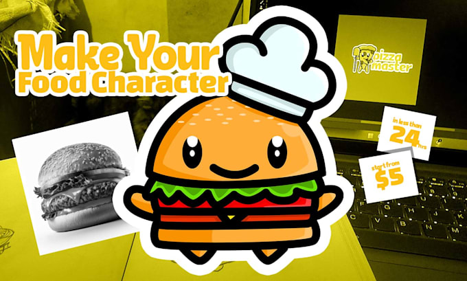 Gig Preview - Create food or drink characters for sticker logo or menu