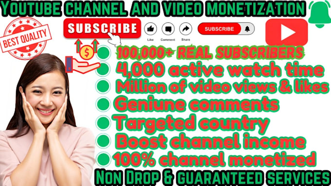 Bestseller - organic USA youtube channel growth and video promotion playlist for monetization