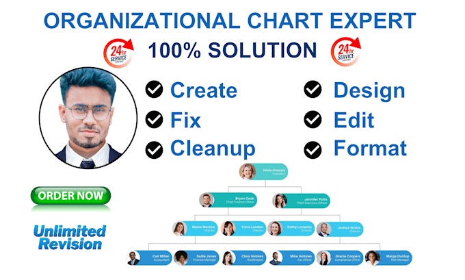 Gig Preview - Create organization chart, organogram, flow chart