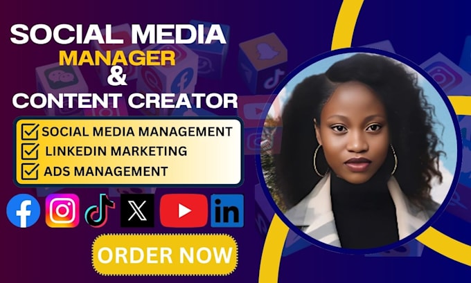 Gig Preview - Monthly social media manager and content creator linkedin marketing